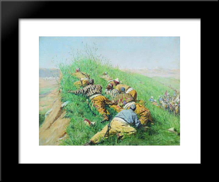 Looking Out 20x24 Black Modern Wood Framed Art Print Poster by Vereshchagin, Vasily