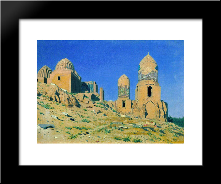 Mausoleum Of Shah-I-Zinda In Samarkand 20x24 Black Modern Wood Framed Art Print Poster by Vereshchagin, Vasily