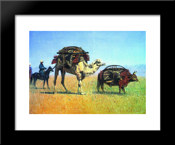 Migrations Kirghiz 20x24 Black Modern Wood Framed Art Print Poster by Vereshchagin, Vasily