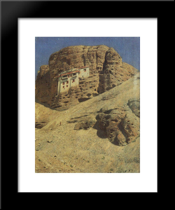 Monastery In A Rock. Ladakh 20x24 Black Modern Wood Framed Art Print Poster by Vereshchagin, Vasily