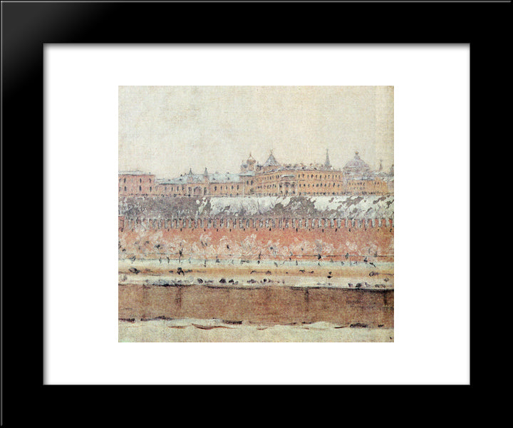 Moscow Kremlin In Winter 20x24 Black Modern Wood Framed Art Print Poster by Vereshchagin, Vasily