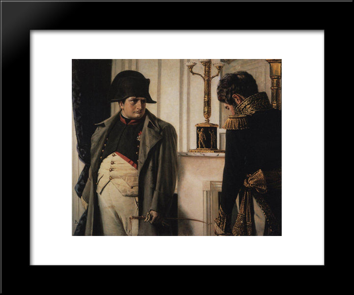 Napoleon And General Lauriston ( Peace At All Costs) 20x24 Black Modern Wood Framed Art Print Poster by Vereshchagin, Vasily