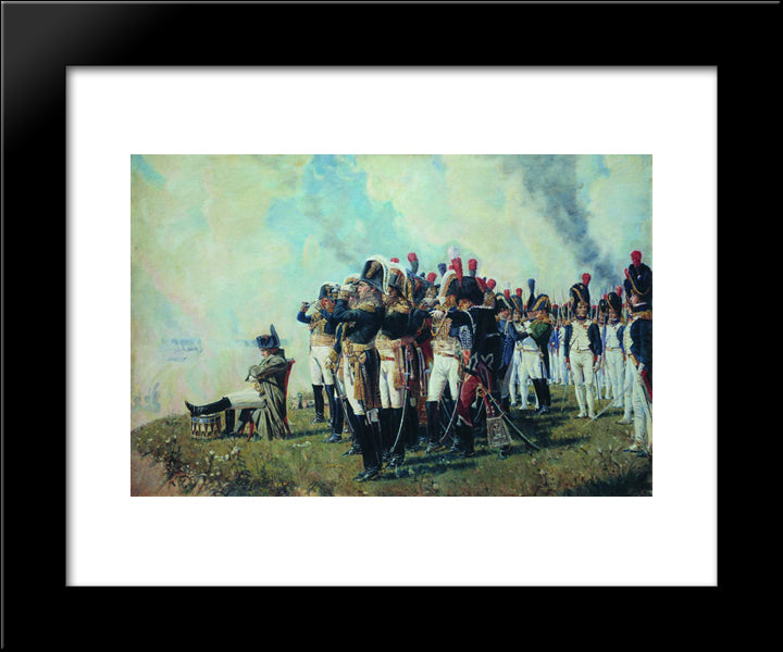Napoleon Near Borodino 20x24 Black Modern Wood Framed Art Print Poster by Vereshchagin, Vasily
