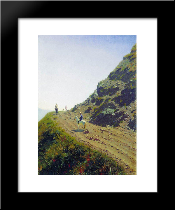 Nomadic Road In The Mountains Of Ala Tau 20x24 Black Modern Wood Framed Art Print Poster by Vereshchagin, Vasily