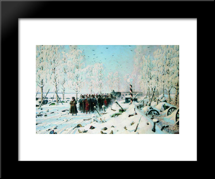 On The Road. Retreat And Escape ... 20x24 Black Modern Wood Framed Art Print Poster by Vereshchagin, Vasily