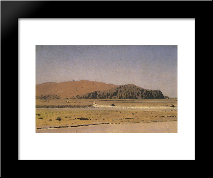Riders, Swimming The River 20x24 Black Modern Wood Framed Art Print Poster by Vereshchagin, Vasily