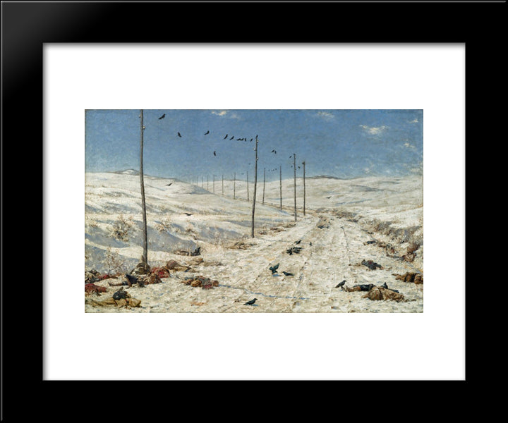 Road Of The War Prisoners 20x24 Black Modern Wood Framed Art Print Poster by Vereshchagin, Vasily
