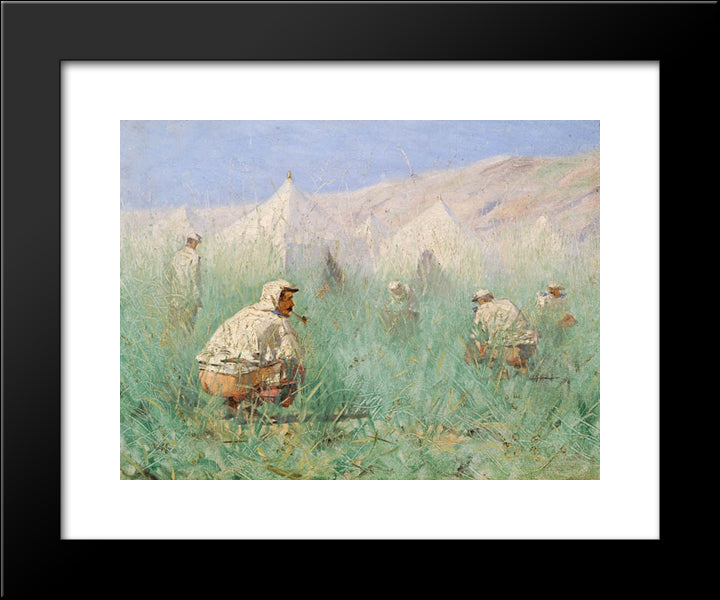 Russian Camp In Turkestan 20x24 Black Modern Wood Framed Art Print Poster by Vereshchagin, Vasily