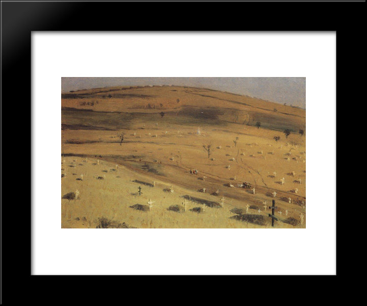 Site Of The Battle Fought On July 18, 1877 In Front Of The Krishin Redoubt Near Plevna 20x24 Black Modern Wood Framed Art Print Poster by Vereshchagin, Vasily