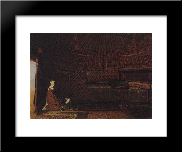 The Interior Of The Yurt Of Rich Kirghiz 20x24 Black Modern Wood Framed Art Print Poster by Vereshchagin, Vasily