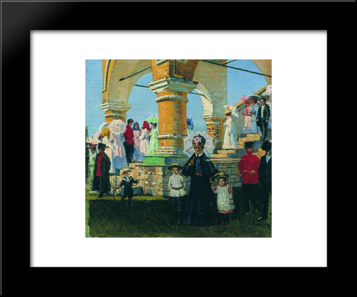 Trinity Sunday. Village Kolomna 20x24 Black Modern Wood Framed Art Print Poster by Vereshchagin, Vasily