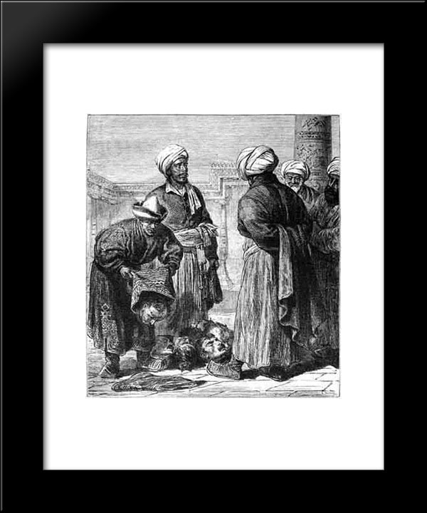 Turkmens Representing War Trophies To Khiva Khan 20x24 Black Modern Wood Framed Art Print Poster by Vereshchagin, Vasily