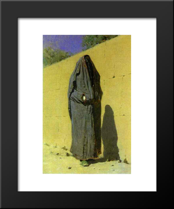 Uzbek Woman In Tashkent 20x24 Black Modern Wood Framed Art Print Poster by Vereshchagin, Vasily