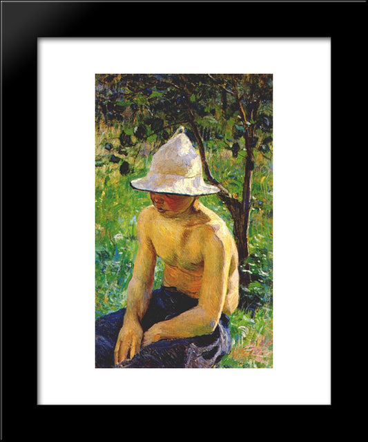 Boy In The Garden 20x24 Black Modern Wood Framed Art Print Poster by Borisov Musatov, Victor