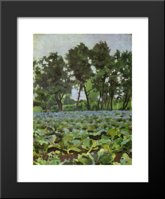 Cabbage Field With Willows 20x24 Black Modern Wood Framed Art Print Poster by Borisov Musatov, Victor