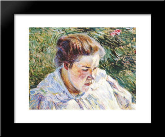 Girl In The Sunlight 20x24 Black Modern Wood Framed Art Print Poster by Borisov Musatov, Victor