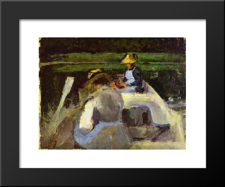 In A Boat 20x24 Black Modern Wood Framed Art Print Poster by Borisov Musatov, Victor