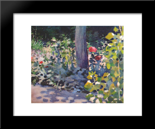 Poppies In The Garden 20x24 Black Modern Wood Framed Art Print Poster by Borisov Musatov, Victor