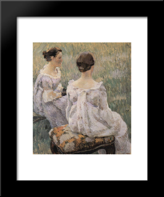 Two Ladies 20x24 Black Modern Wood Framed Art Print Poster by Borisov Musatov, Victor