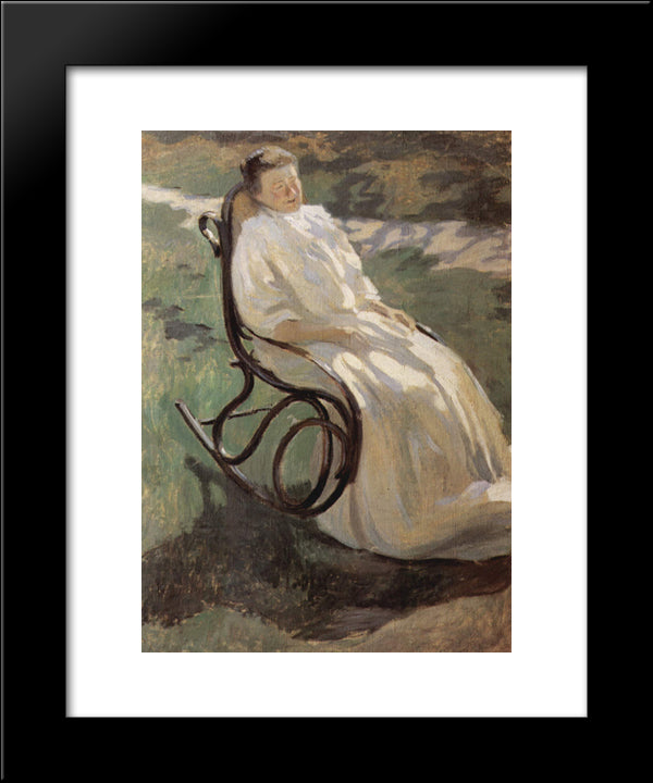 Woman In Rocking Chair 20x24 Black Modern Wood Framed Art Print Poster by Borisov Musatov, Victor