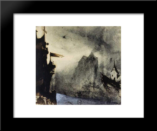 Ermitage Rock In An Imaginary Landscape 20x24 Black Modern Wood Framed Art Print Poster by Hugo, Victor