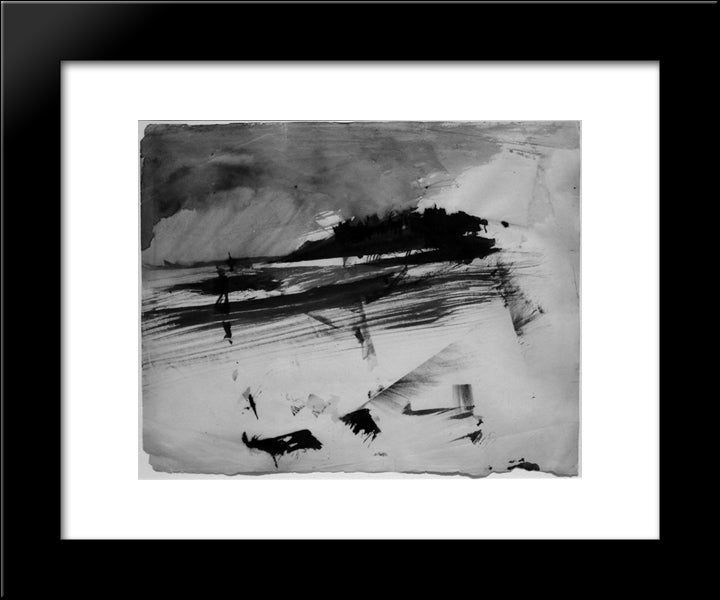 Evacuation Of An Island 20x24 Black Modern Wood Framed Art Print Poster by Hugo, Victor