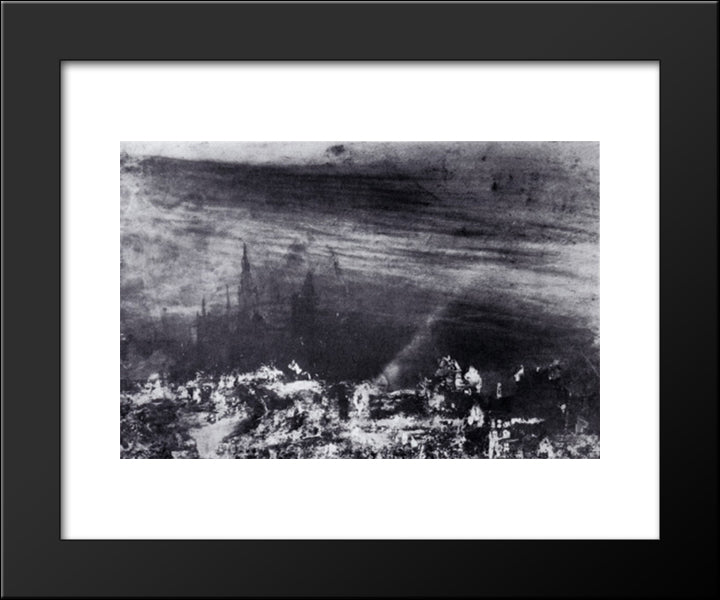 The Dead City 20x24 Black Modern Wood Framed Art Print Poster by Hugo, Victor