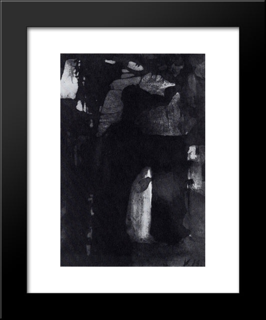 The Mouth Of Darkness 20x24 Black Modern Wood Framed Art Print Poster by Hugo, Victor