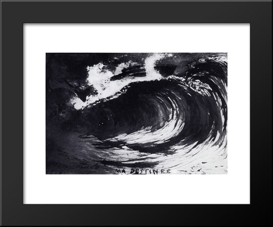 The Wave Or My Destiny 20x24 Black Modern Wood Framed Art Print Poster by Hugo, Victor