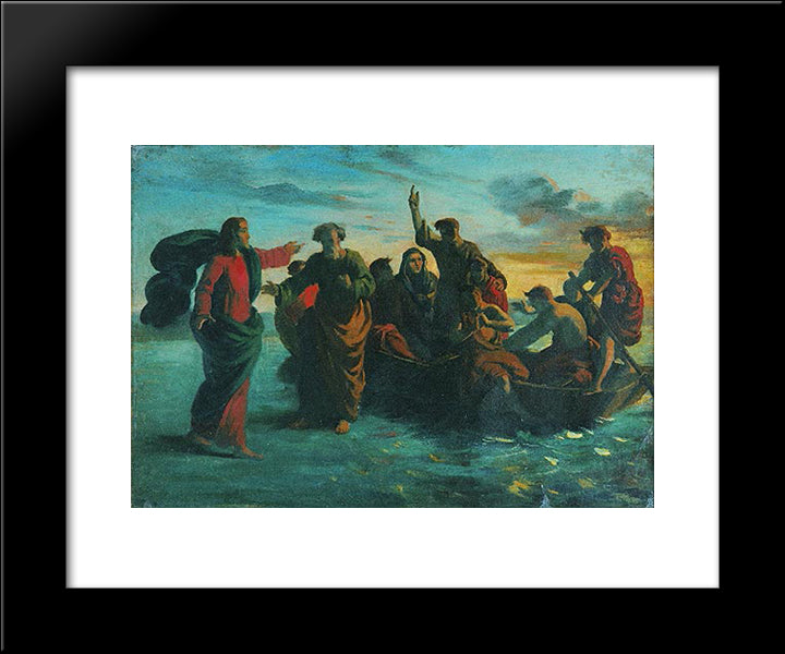 Cristo Sobre As Ondas 20x24 Black Modern Wood Framed Art Print Poster by Meirelles, Victor