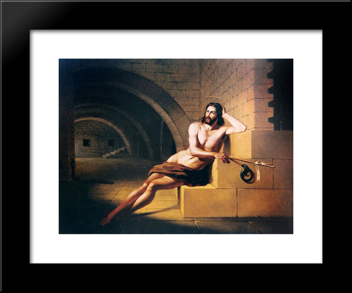SÃÆÃÃ£o JoÃÆÃÃ£o Batista No Carcere 20x24 Black Modern Wood Framed Art Print Poster by Meirelles, Victor