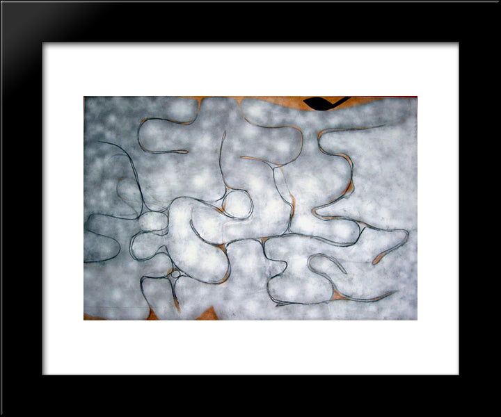 Grey Symphony 20x24 Black Modern Wood Framed Art Print Poster by Pasmore, Victor