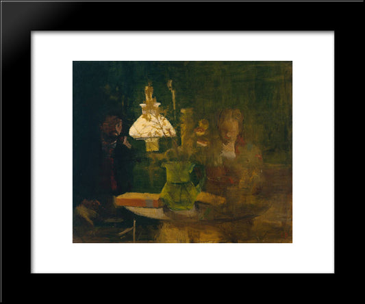 Lamplight 20x24 Black Modern Wood Framed Art Print Poster by Pasmore, Victor