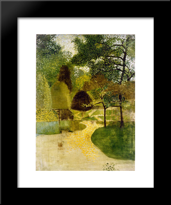 The Park 20x24 Black Modern Wood Framed Art Print Poster by Pasmore, Victor