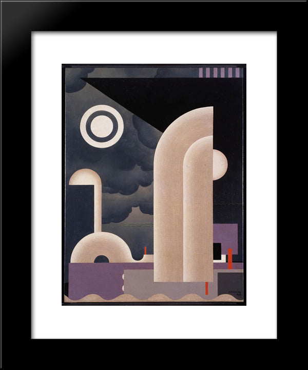 Haven - Opus 2 20x24 Black Modern Wood Framed Art Print Poster by Servranckx, Victor