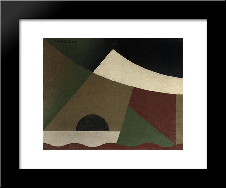 Peinture 58 Opus 58 20x24 Black Modern Wood Framed Art Print Poster by Servranckx, Victor
