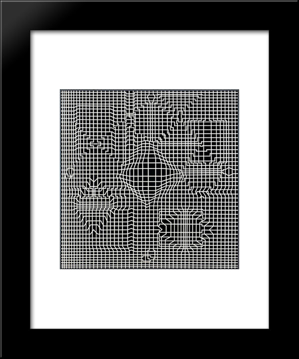 Biadan 20x24 Black Modern Wood Framed Art Print Poster by Vasarely, Victor