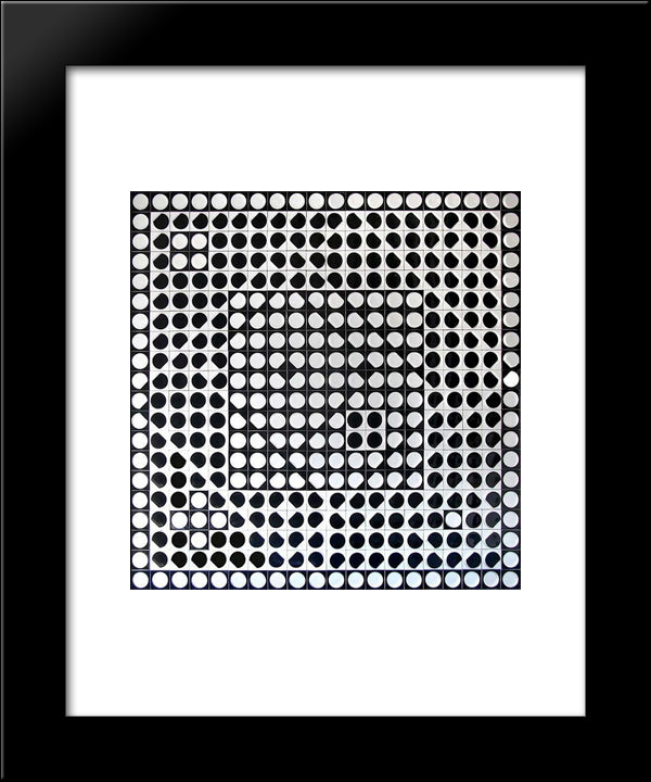 Caopeo 20x24 Black Modern Wood Framed Art Print Poster by Vasarely, Victor