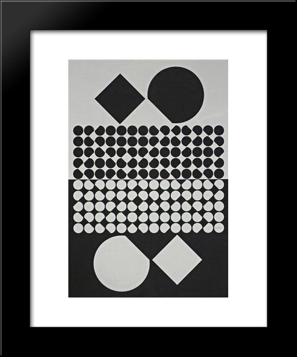 Cassiopee Ii Nb 20x24 Black Modern Wood Framed Art Print Poster by Vasarely, Victor