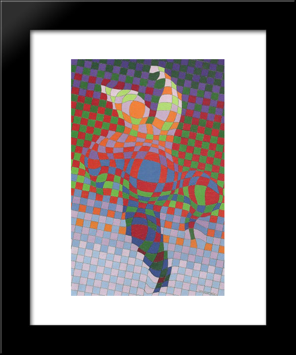 Harlequin 20x24 Black Modern Wood Framed Art Print Poster by Vasarely, Victor