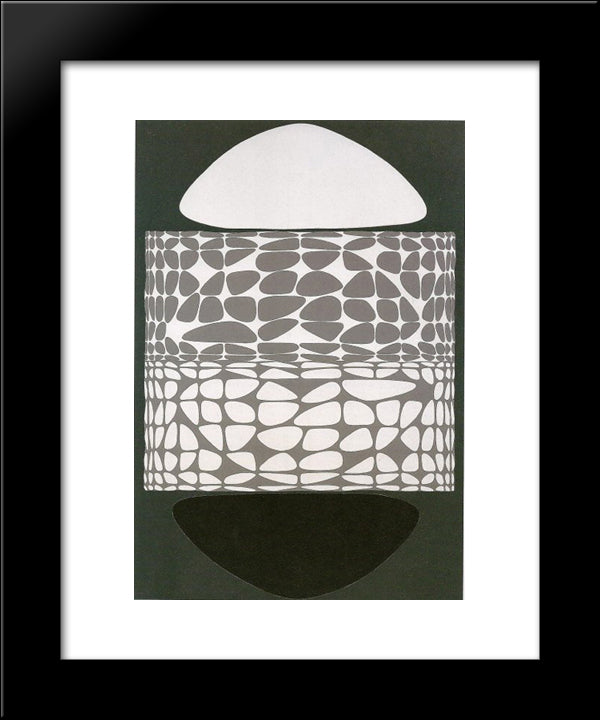 Meandres Belle - Isle 20x24 Black Modern Wood Framed Art Print Poster by Vasarely, Victor