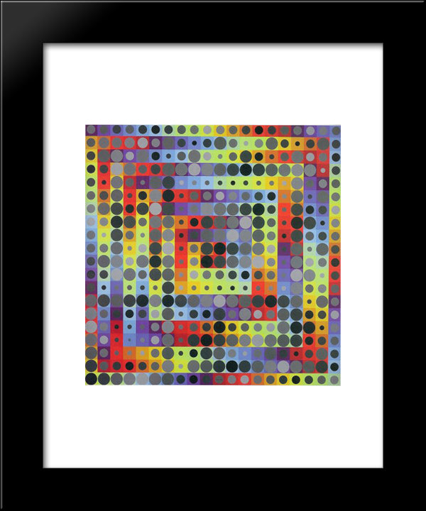 Orion Gris 20x24 Black Modern Wood Framed Art Print Poster by Vasarely, Victor