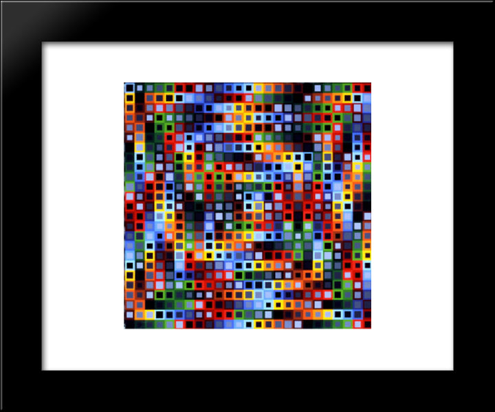 Orion - K 20x24 Black Modern Wood Framed Art Print Poster by Vasarely, Victor