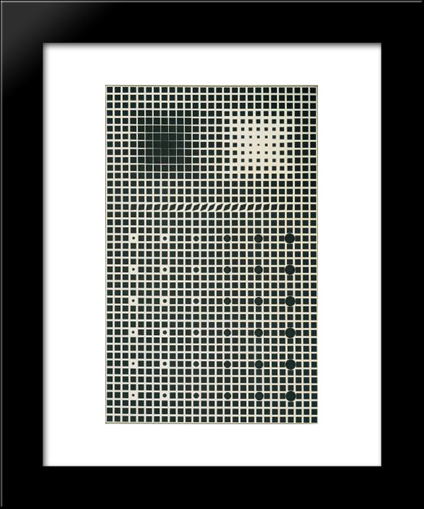 Supernovae 20x24 Black Modern Wood Framed Art Print Poster by Vasarely, Victor