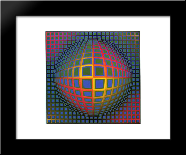 Vega - Nor 20x24 Black Modern Wood Framed Art Print Poster by Vasarely, Victor
