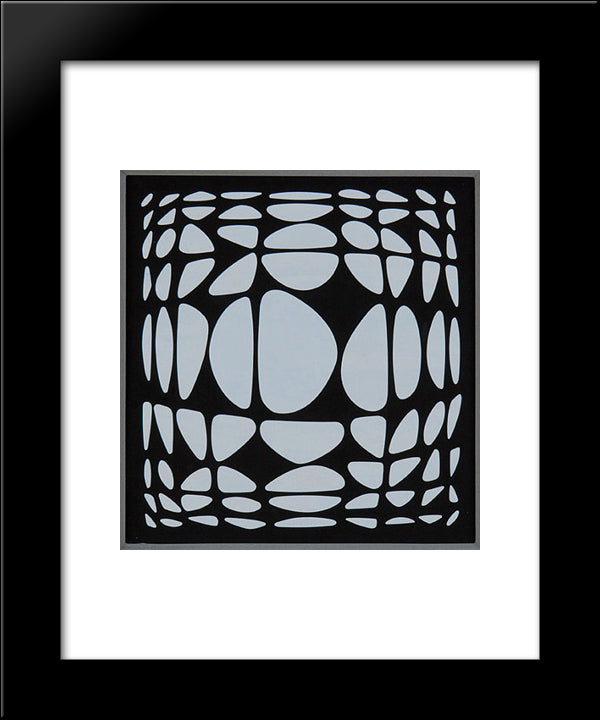 Yapoura 20x24 Black Modern Wood Framed Art Print Poster by Vasarely, Victor