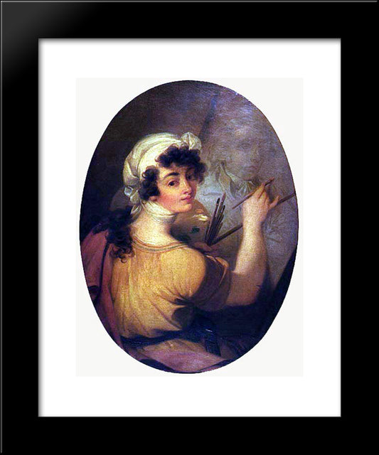 Portrait Of A Woman (Painter) 20x24 Black Modern Wood Framed Art Print Poster by Portuense, Vieira