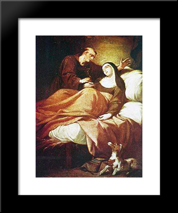 Santa Maria De Cortona 20x24 Black Modern Wood Framed Art Print Poster by Portuense, Vieira