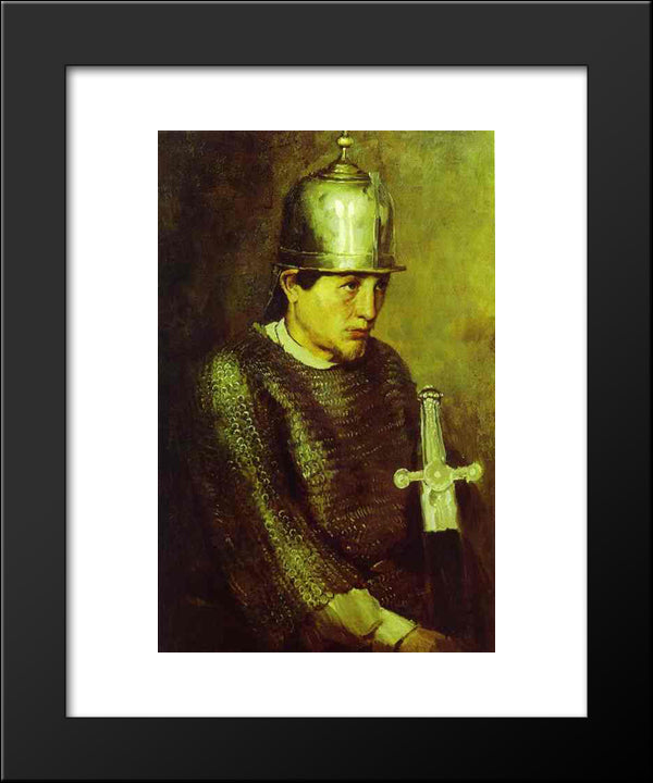 A Knight 20x24 Black Modern Wood Framed Art Print Poster by Vasnetsov, Viktor