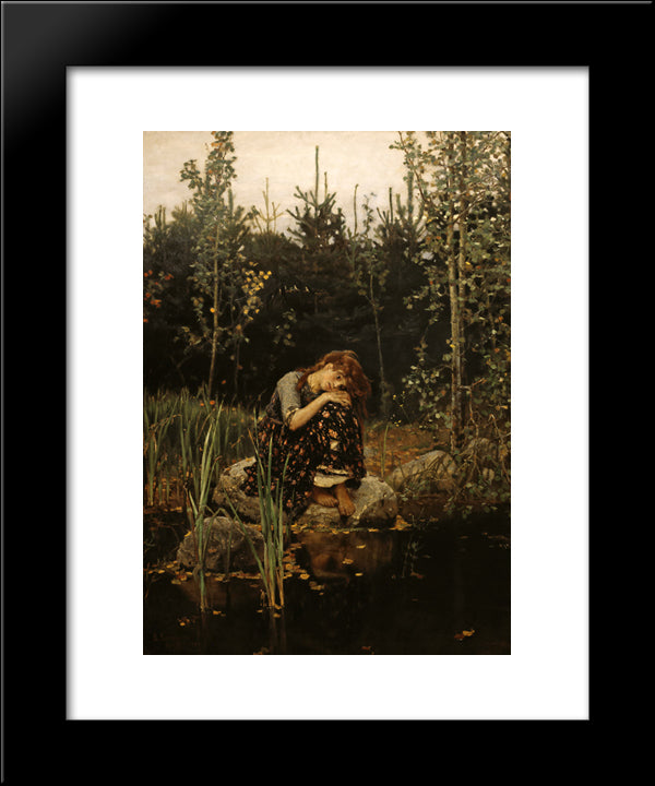 Alyonushka 20x24 Black Modern Wood Framed Art Print Poster by Vasnetsov, Viktor